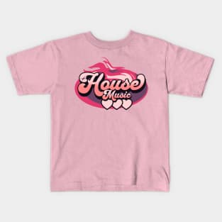 HOUSE MUSIC  - House Music Heat (Pink/cherry red) Kids T-Shirt